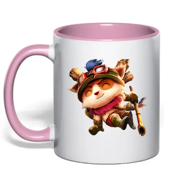 Чашка с цветной ручкой League of legends Teemo Нежно розовый фото