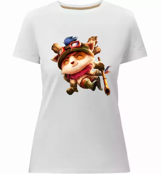 Женская премиум футболка League of legends Teemo Белый фото