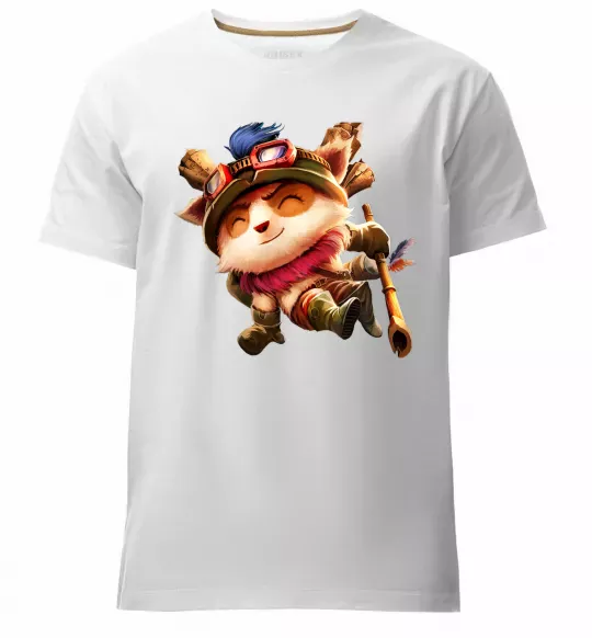 Чоловіча преміум футболка League of legends Teemo Білий фото