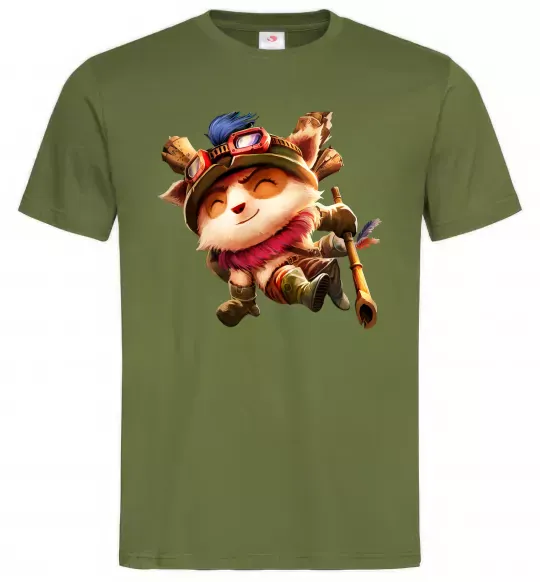Мужская футболка League of legends Teemo Оливковый фото