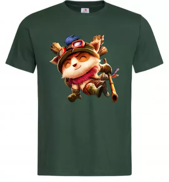 Мужская футболка League of legends Teemo Темно-зеленый фото