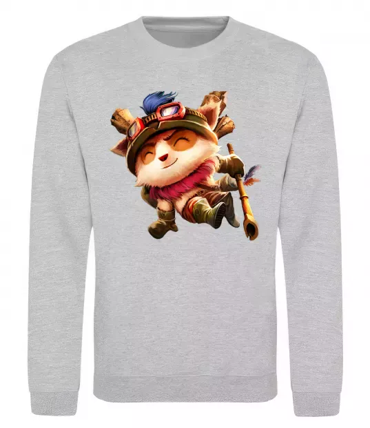Свитшот League of legends Teemo Серый меланж фото