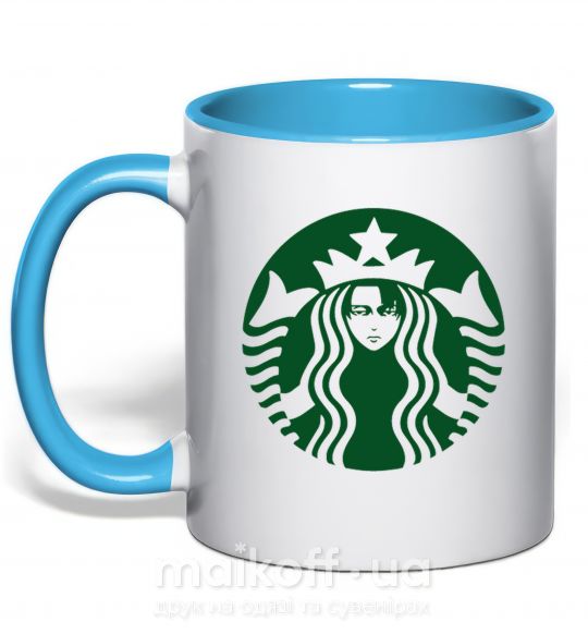 Чашка з кольоровою ручкою Starbucks Levi Блакитний фото
