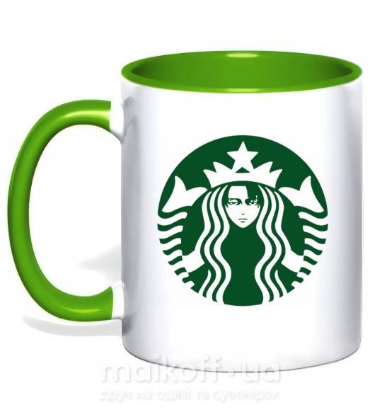 Чашка з кольоровою ручкою Starbucks Levi Зелений фото