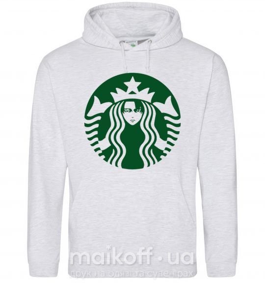 Мужская толстовка (худи) Starbucks Levi Серый меланж фото