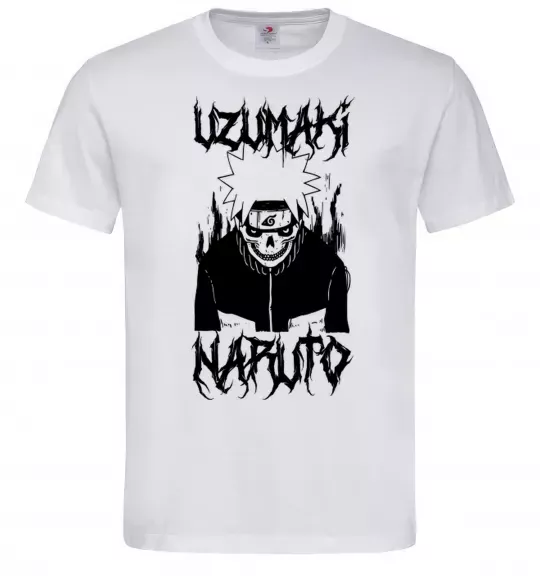 Чоловіча футболка Naruto череп чб Білий фото
