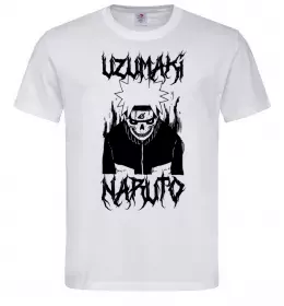 Чоловіча футболка Naruto череп чб Білий фото