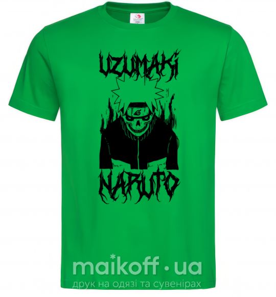 Чоловіча футболка Naruto череп чб Зелений фото