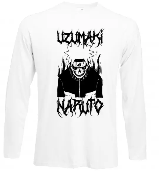 Лонгслив Naruto череп чб Белый фото