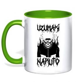 Чашка с цветной ручкой Naruto череп чб Чашка с цветной ручкой Naruto череп чб