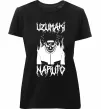 Жіноча преміум футболка Naruto череп чб Чорний Жіноча преміум футболка Naruto череп чб Чорний фото