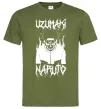 Чоловіча футболка Naruto череп чб Оливковий Чоловіча футболка Naruto череп чб Оливковий фото