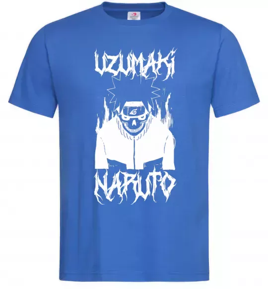 Чоловіча футболка Naruto череп чб Яскраво-синій фото