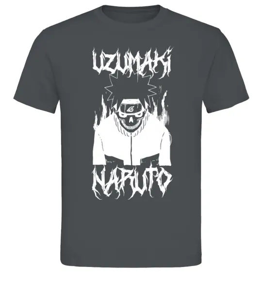 Чоловіча футболка Naruto череп чб Графіт фото