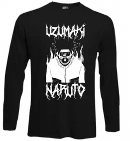 Лонгслив Naruto череп чб Черный фото