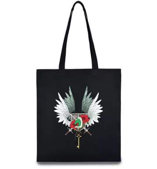 Эко-сумка Атака титанів герби Черный фото
