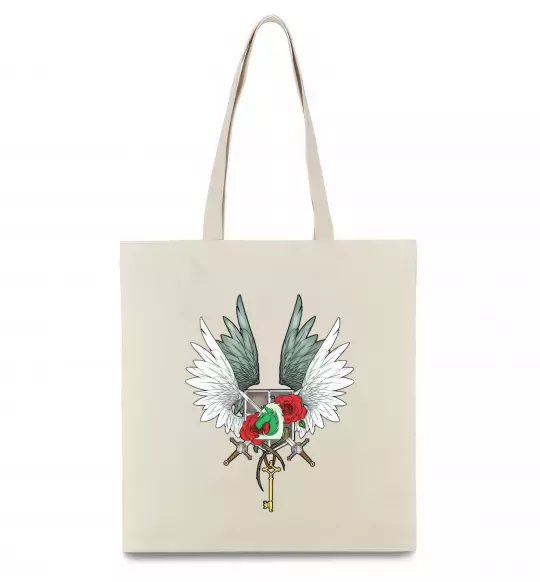 Эко-сумка Атака титанів герби Бежевый фото