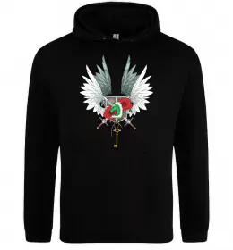 Мужская толстовка (худи) Атака титанів герби Черный фото