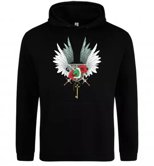 Жіноча толстовка (худі) Атака титанів герби Чорний фото