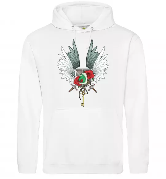 Жіноча толстовка (худі) Атака титанів герби Білий фото