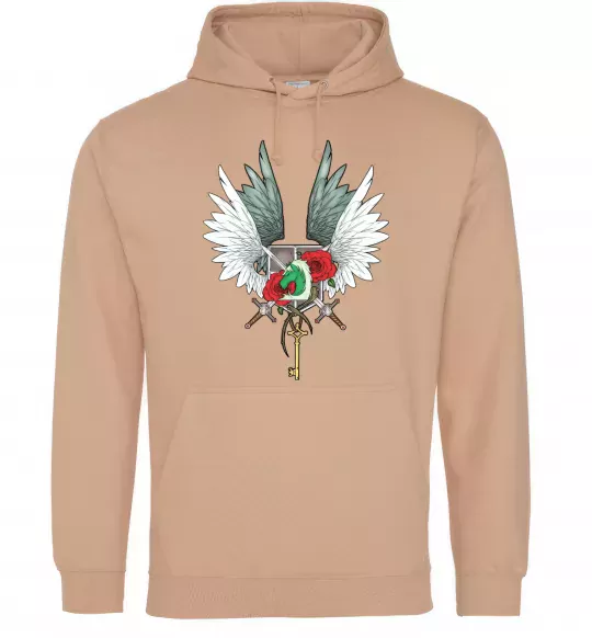 Жіноча толстовка (худі) Атака титанів герби Пісочний фото