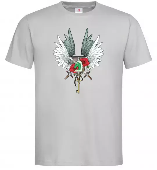 Мужская футболка Атака титанів герби Серый фото