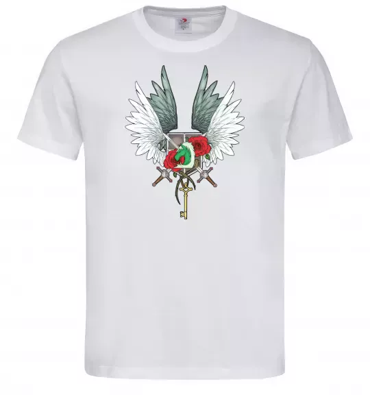 Мужская футболка Атака титанів герби Белый фото