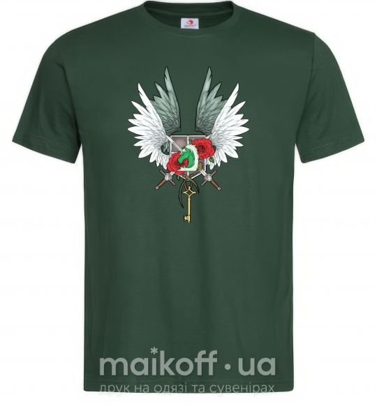 Мужская футболка Атака титанов гербы Темно-зеленый фото