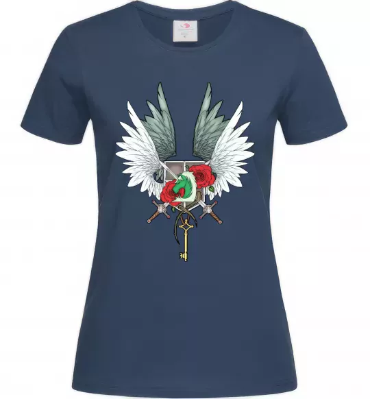 Жіноча футболка Атака титанів герби Темно-синій фото