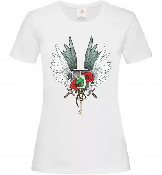 Жіноча футболка Атака титанів герби Білий фото