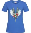Жіноча футболка Атака титанів герби Яскраво-синій фото