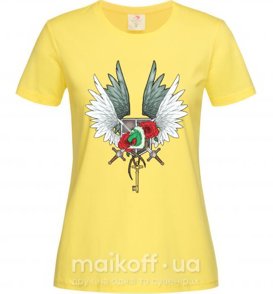 Жіноча футболка Атака титанов гербы Лимонний фото