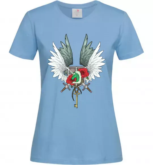Жіноча футболка Атака титанів герби Блакитний фото