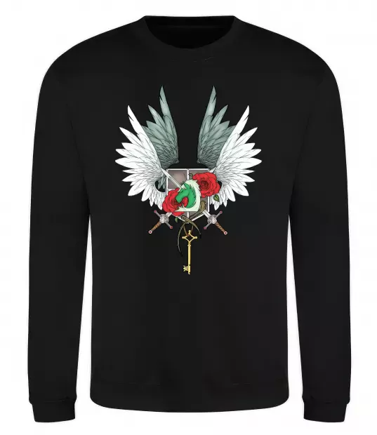 Світшот Атака титанів герби Чорний фото