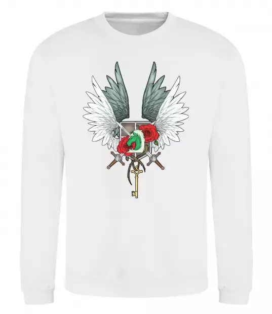 Світшот Атака титанів герби Білий фото