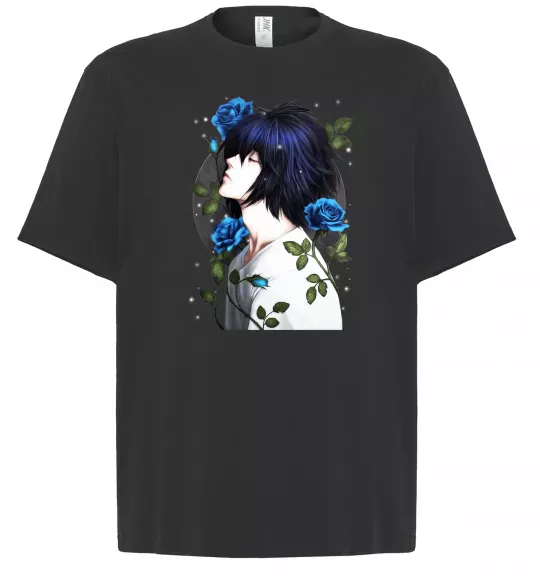 Футболка Оверсайз Ел в трояндах Зошит смерті Чорний фото