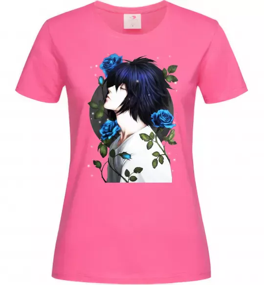 Жіноча футболка Ел в трояндах Зошит смерті Яскраво-рожевий фото
