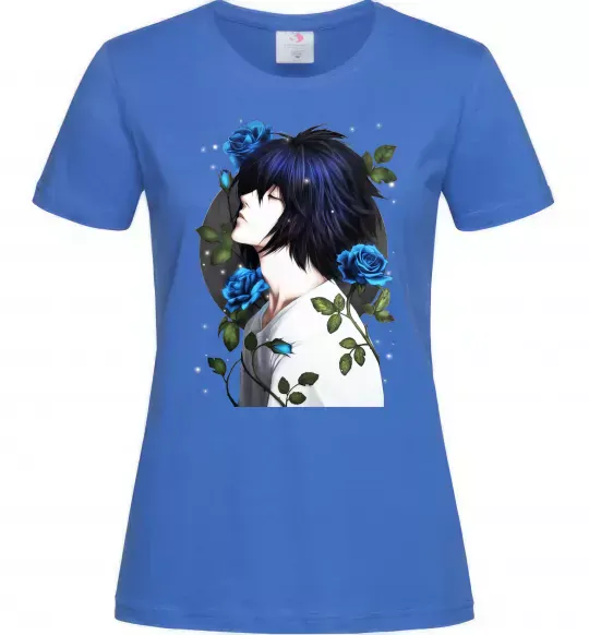 Жіноча футболка Ел в трояндах Зошит смерті Яскраво-синій фото