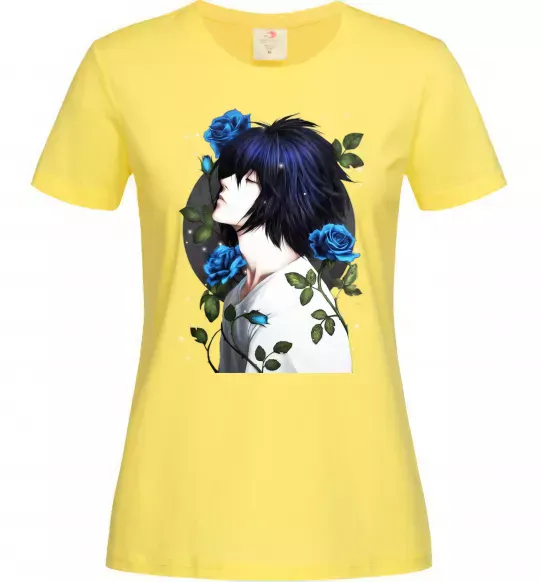 Жіноча футболка Ел в трояндах Зошит смерті Лимонний фото