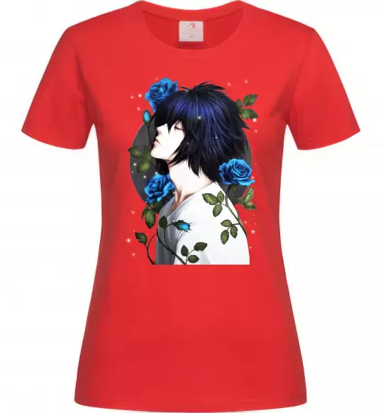Жіноча футболка Ел в трояндах Зошит смерті Червоний фото