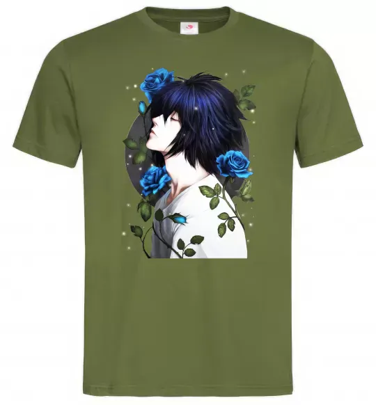 Чоловіча футболка Ел в трояндах Зошит смерті Оливковий фото
