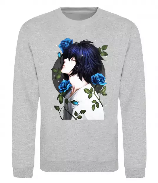 Свитшот Ел в трояндах Зошит смерті Серый меланж фото