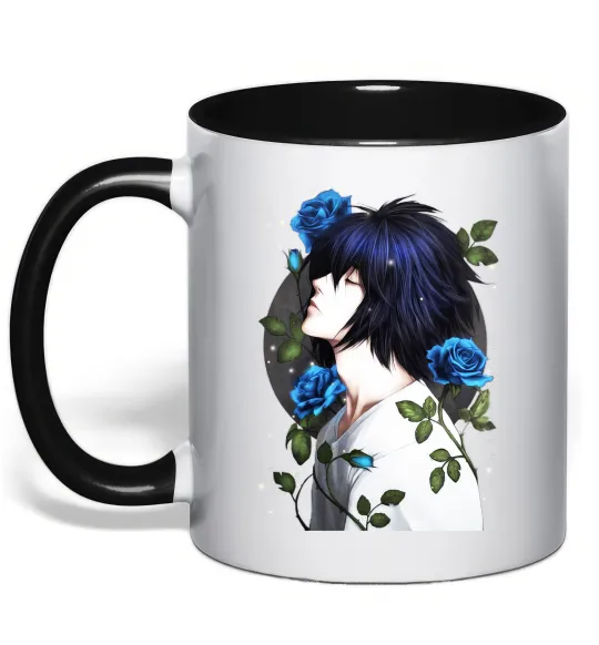 Чашка с цветной ручкой Ел в трояндах Зошит смерті Черный фото