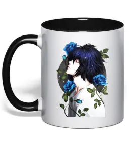 Чашка с цветной ручкой Death Note Рюк Лайт Черный фото