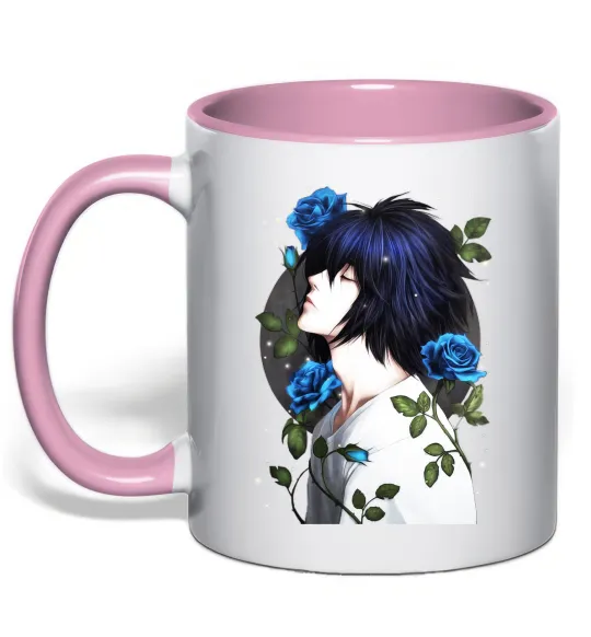 Чашка с цветной ручкой Ел в трояндах Зошит смерті Нежно розовый фото