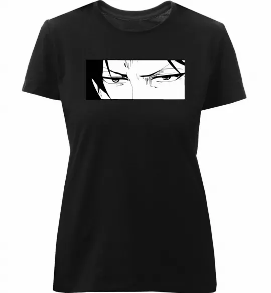 Женская премиум футболка Levi Attack On Titan Черный фото