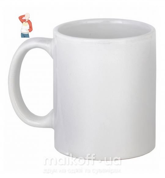 Чашка керамическая One Puch man oppai Белый фото
