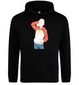 Мужская толстовка (худи) One punchman silhouette Черный фото