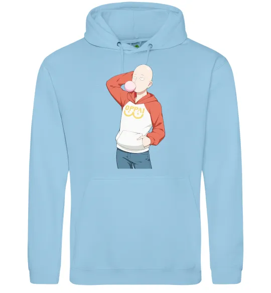 Чоловіча толстовка (худі) One Puch man oppai Блакитний фото