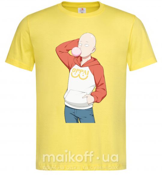 Чоловіча футболка One Puch man oppai Лимонний фото